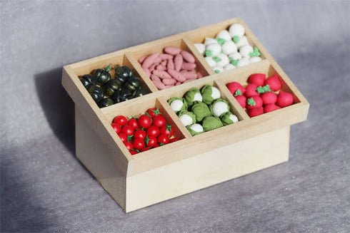 1:12 Dollhouse Accessories Scale Fruite Vegetable Rack Food Display Furniture Grocery Store Miniature Furniture
