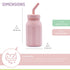 BPA-Free Pink Silicone Water Bottle with Straw for Kids
