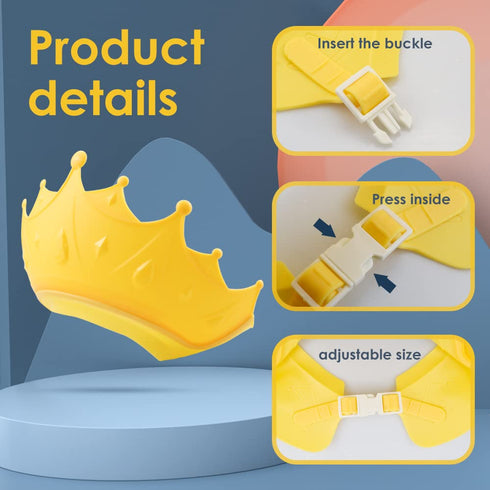 2 Pieces Soft Baby Shower Cap Soft Adjustable for Washing Hair Shield Safe Visor Cap Bathing Shampoo Shower Protection Bath Hat for Toddler Kids Children