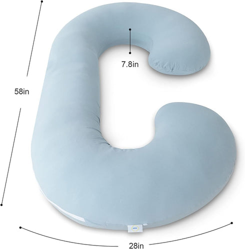 INSEN Pregnancy Pillows for Sleeping, Maternity Pillow with Cooling Cotton Cover, C Shaped for Pregnant Side
