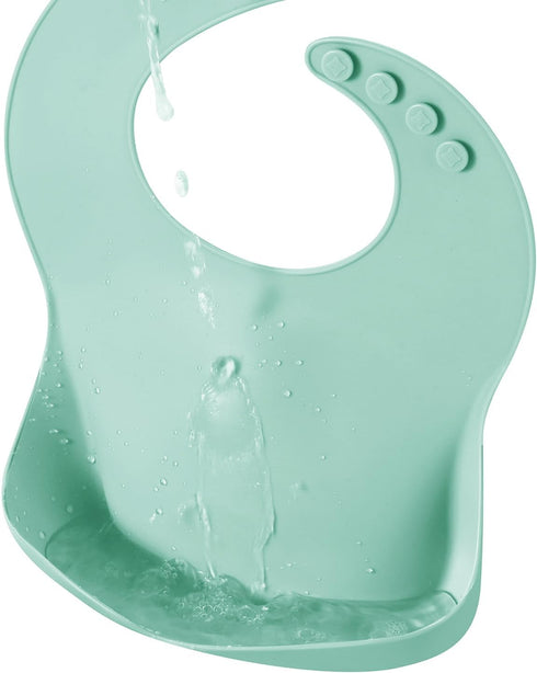 3 Pack PandaEar Silicone Bibs for Boys Girls for Babies & Toddlers, Waterproof Feeding Bib with Large Food Catcher, BPA