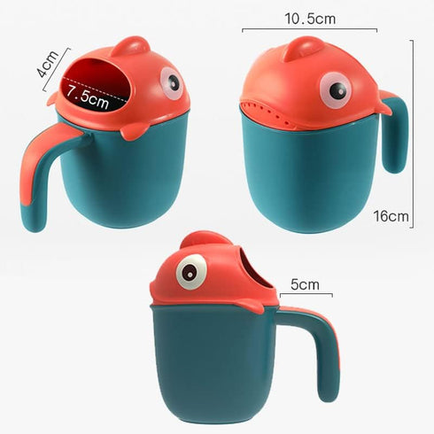 Surakey Baby Shampoo Spoon Tub Rinse Cup Waterfall Rinser Bath Shower Cup Cartoon Clownfish Wash Hair Bathing Flusher
