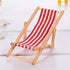 3pcs 1:12 Miniature Foldable Wooden Beach Chair, Mini Deck Chair, Indoor Outdoor Furniture Accessories with Red/Blue