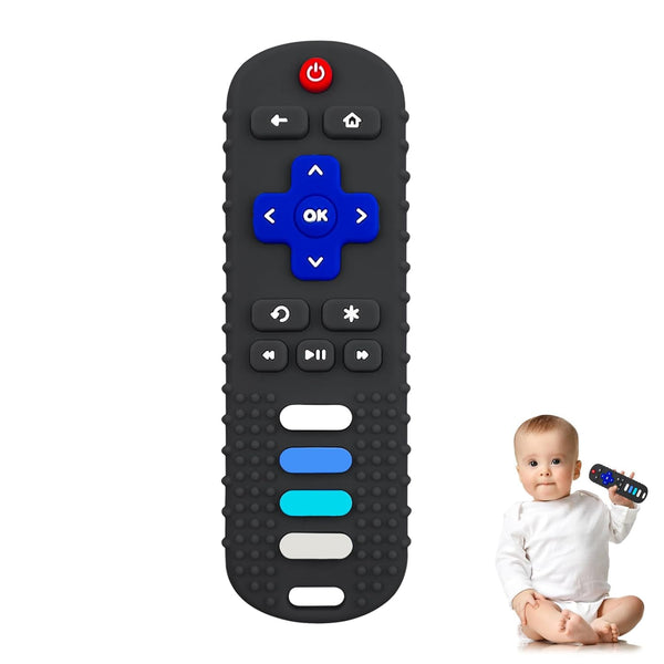 Baby Teething Toys, Remote Teethers for Babies, Cute Toy Remote for Boys and Girls, Food Grade Silicone Chew Toy