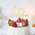 Happy Birthday Cake Topper - Mirrored Gold Acrylic Versatile Decoration Ideas, Perfect Keepsake for Family and Friends