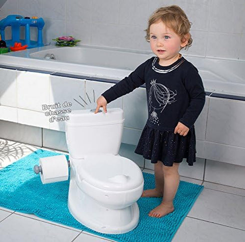 ToyLet Toilet Training Potty for Baby or Toddler with Comfy Toilet seat, Cover, flushable Wipes Storage & Paper roll