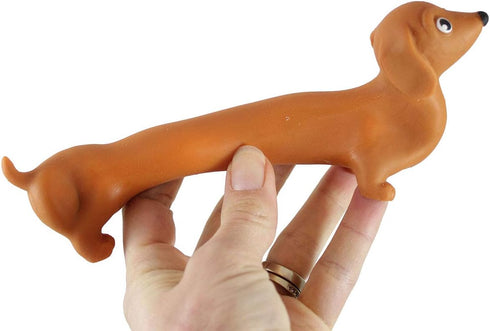 Curious Minds Busy Bags 2 Stretchy Weiner Dog Crushed Bead Sand Filled, Doggy Lover Sensory Fidget Toy