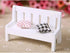 SEWACC Mini Dollhouse Garden Bench Miniature Doll Bench Couch with Cushions for DIY Craft Home Decor