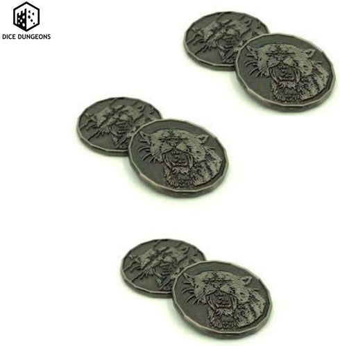 Dice Dungeons Feline Monster Coin Token Pack (5 Pack) for D&D Play
