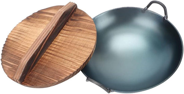 Zerodeko 1 Set 1:12 Miniature Cooking Pot, Mini Wok with Wooden Cover for Dollhouse Cookware