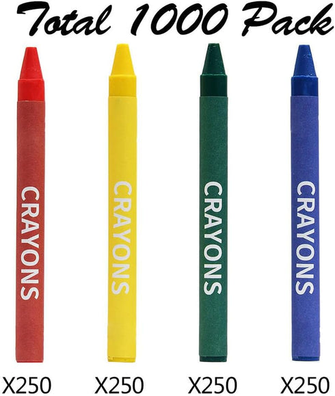 Pack, 4 250 Packs, 1000 Count Madisi Crayons Bulk Regular Size, Colors, cellophane