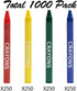 Pack, 4 250 Packs, 1000 Count Madisi Crayons Bulk Regular Size, Colors, cellophane