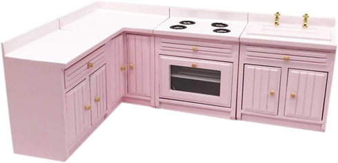 SXFSE Accessories,1:12 Set Dollhouse Decoration Dollhouse Miniature Furniture Wooden Kitchen Cabinet Freely Combined