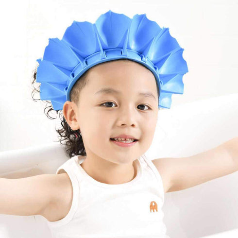 Baby Shower Cap Silicone Bathing Hat, Adjustable Kids Shower Cap for Toddler Children 1-12 Years Old