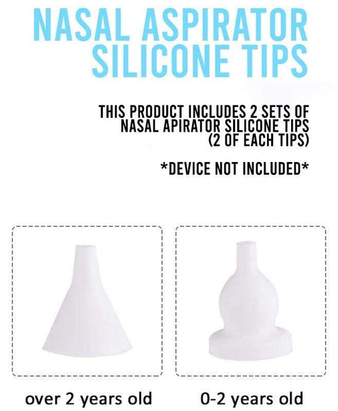 Baby Nasal Aspirator Replacement Tips, 2 Sets/4 Pieces Reusable Tips Compatible with Various Brands