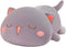 FUYU Cat Stuffed Animals, Soft Kawaii Kitten Plush Pillow, 27in/67cm Toy Gifts for Kids Room Decor (Gray Squinted)