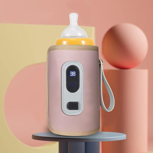 Portable Bottle Warmer Insulation Cover, Baby Milk Heat Keeper Cover with Temperature Adjustment, USB Warmer Bottle