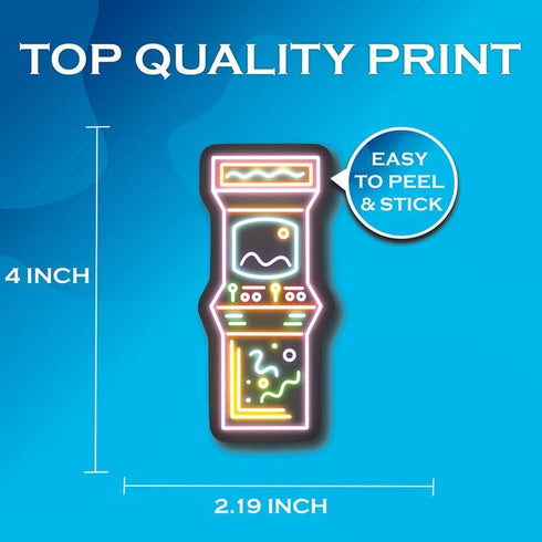 Gamer Video Arcade - Neon Retro Premium Quality Vinyl Stickers 2-Pack | 5-Inch on Widest Side | Made in USA - FHJ530