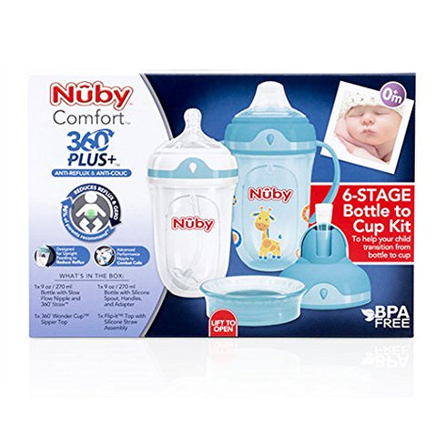 Nuby 6 Stage 360 Comfort Cup Starter, 4 Piece Set