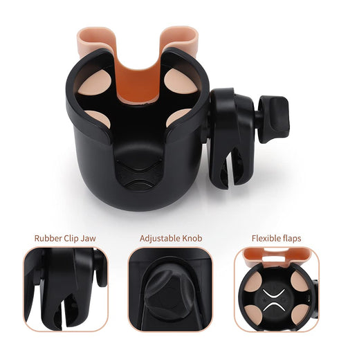 Accmor Stroller Cup Holder with Phone Holder - Universal Cup Holder for Strollers, Bikes, Wheelchairs
