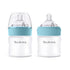 Yooforea Silicone Coated Glass Baby Bottle, 0M+ Slow Flow Nipple, Wide Neck, Medical-Grade Silicone Coating, 2 Pack, 3
