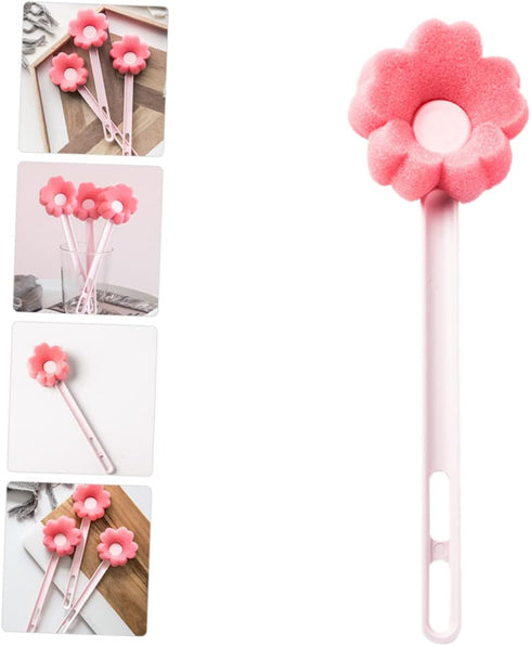 HANABASS Flower Shaped Long Handle Bottle Cleaning Brush Soft Sponge Cup Brush for Household Use for Water Bottles