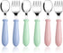Pimoys 6 Pieces Toddler Utensils Kids Silverware Set, Stainless Steel Safe Flatware Metal Kids Cutlery with Round Handle
