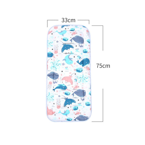 Baby Stroller Seat Liner, Universal Breathable Cushion Mat for Kids Pushchair, Thick Cotton Stroller Liner (Whale &