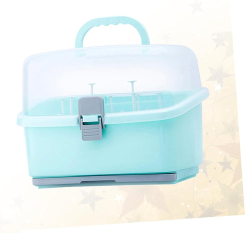 Durable Green Milk Bottle Storage Case - Large Capacity Organizer for Travel & Home