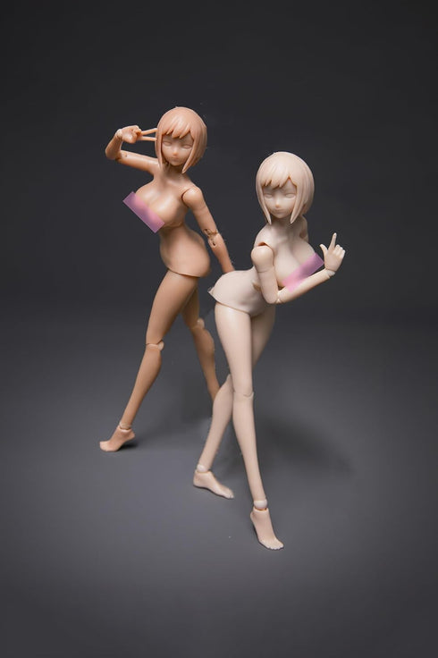 1/12 Body,6inch ST06B Fremego Scale Female Joint Flexible Action Figure Body Plump Body Type with Head Sculpt&Stand