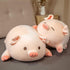 Pig Stuffed Animal Hugging Pillow - Soft Fat Plush Toy Gifts for Kids, Valentine, Christmas (15.7", Round Eyes)