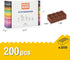 Classic Building Bricks, 200 Piece 2x4 Building Blocks STEM Creative Toys Compatible with All Major Brands for Kids Age