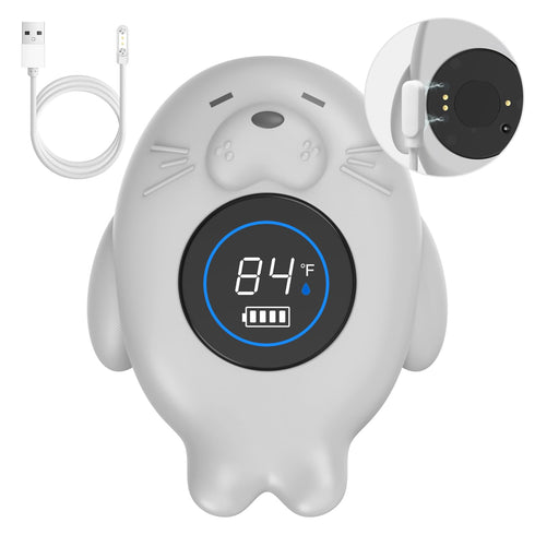 Rechargeable Bath Thermometer for Baby Safety - Floating Shower Temperature Toy for Tub, Pregnancy, Infant, Kids