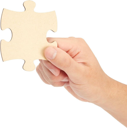 Bright Creations - 50 Blank Wooden Puzzle Pieces for Crafts, DIY Art Projects, Unfinished Jigsaw Wood