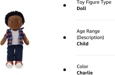 Playtime by Eimmie 14" Soft Baby Doll, Plush Rag Doll for 2 Year Olds, Washable Sensory Fabric