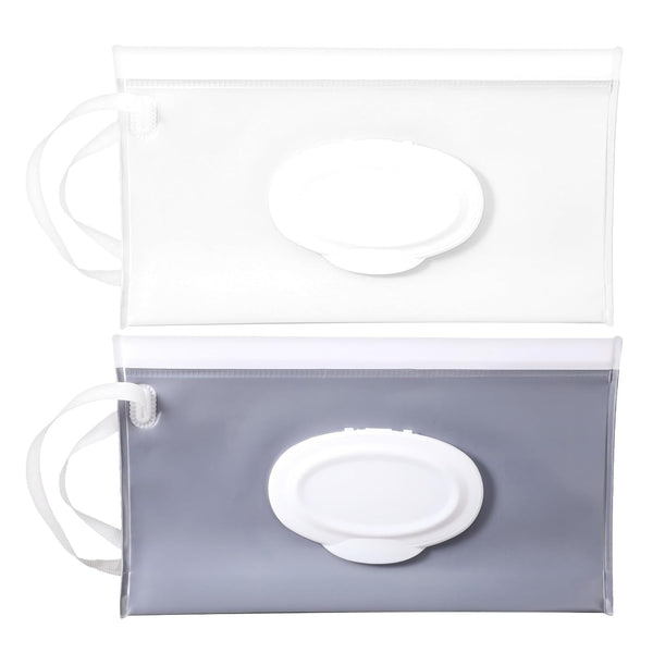 Bremorou 2 Pcs Baby Wipe Holder Travel Reusable Wipes Container Refillable Portable Travel