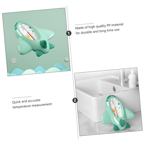 Swimming Bath Thermometer in Cartoon Plane Shape PP Material Water Temperature Monitor for Bathtub Pool and Fish Tank