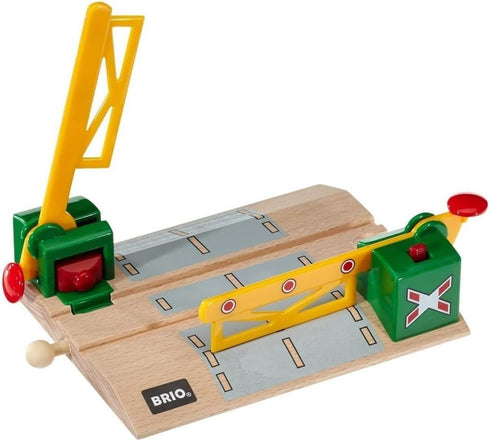 33750 Sets 3 BRIO World - Magnetic Action Crossing | Interactive Wooden Toy Train Accessory | Enhances Hand-Eye
