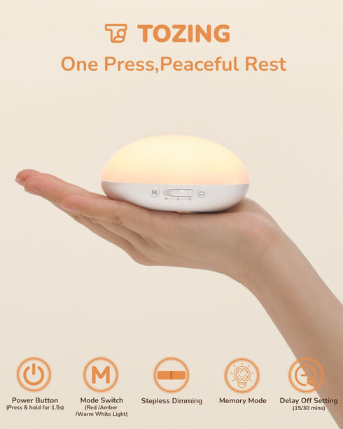 Dimmable Egg Light for Nursery, Portable Baby Night Light for Breastfeeding, Rechargeable Baby Nightlight with Timer
