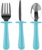 Grabease Toddler Silverware Set, Forks, Spoons, and Knives, BPA and Phthalates-Free, Dishwasher Safe, Teal