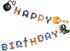 80's Pixel Video Game Themed Happy Birthday Banner, 8-bit Retro Pixel Level Up Party Supplies