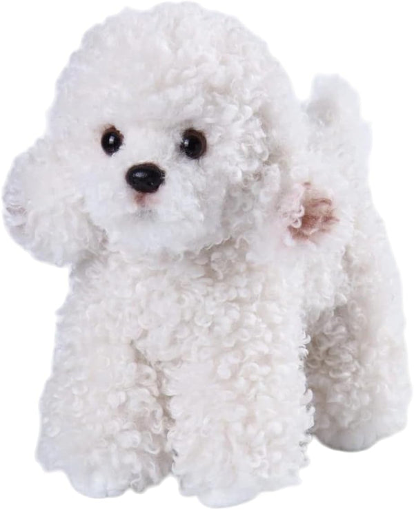 CU-MATE White Poodle Stuffed Animal Simulation Dog -Realistic & Lifelike Soft Handmade