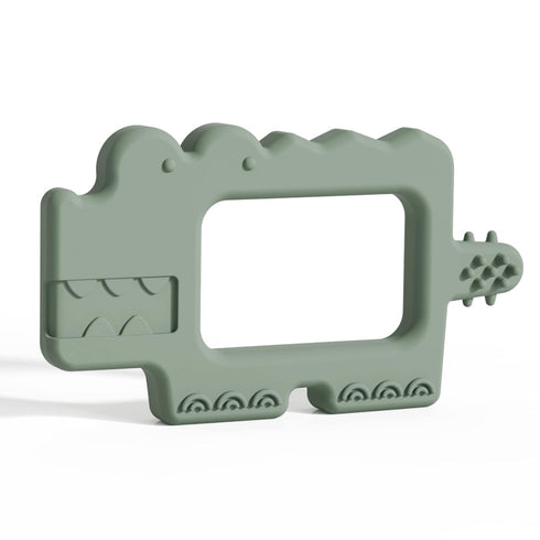 Moonkie Teething Toy, Safe & Easy to Hold BPA Free Silicone Baby Soothing Teethers for Babies 0-12 Months (Crocodile
