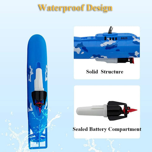 (8822) Electric Submarine Bath Toy - Funny Military Submarine Model, Floating Pigboat Water Toy for Kids