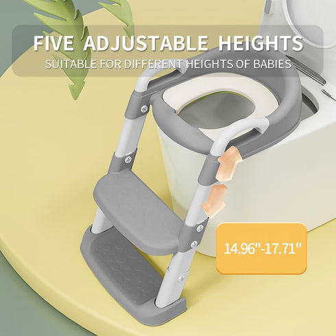 Potty Training Toilet Seat For Boys Girls, Toddler Toilet Seat With Step Stool Ladder, Foldable Toddler Potty Seat
