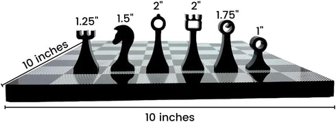 Luxury Travel Chess Set, 10" Portable Chess Game Set with Storage for Adults and Kids, Unique Lucite Board