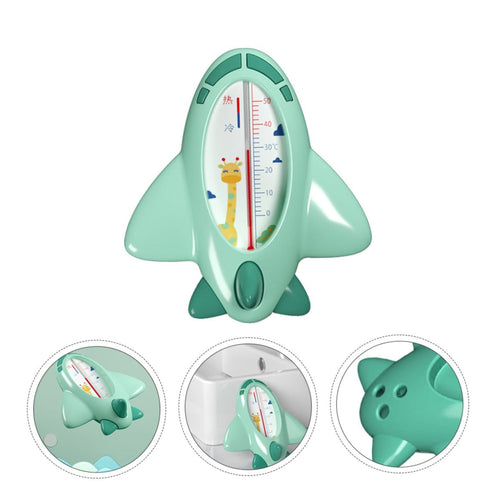 Bath Water Thermometer Green Cartoon Plane Shape Accurate Temperature Gauge Safe Bath Tub Accessory for Newborns
