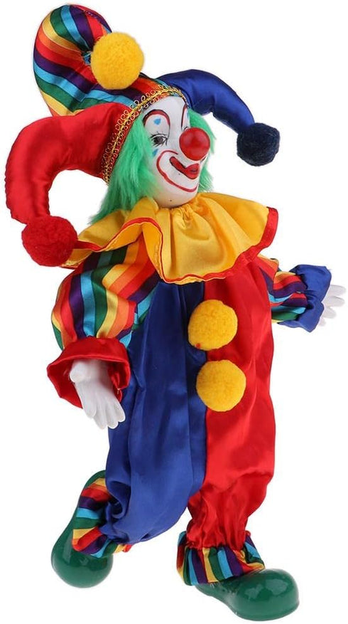 38cm Lovely Smiling Porcelain Clown Doll - Kids Birthday Gifts, Halloween, Christmas Table Decoration #1