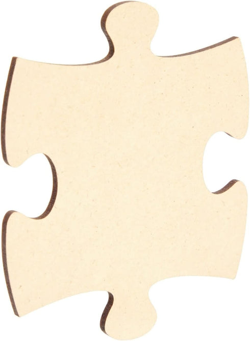 Bright Creations - 50 Blank Wooden Puzzle Pieces for Crafts, DIY Art Projects, Unfinished Jigsaw Wood