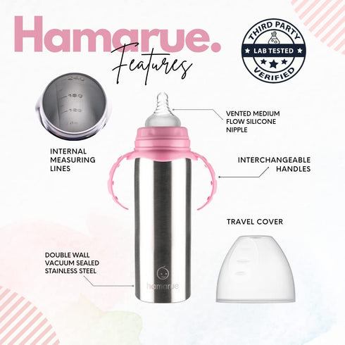 3-in-1 (8 oz Stainless Steel Sippy Cups for Toddlers | Non-Toxic Insulated Stainless Steel Baby Bottle | Straw Cup